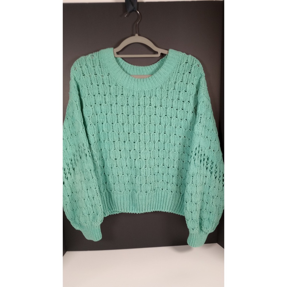 Vintage Charlotte Russe Sea Mist Green Chunky Sweater W Sz Med Soft Cozy 90's